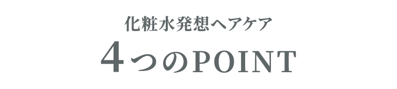 化粧水発想ヘアケア 4つのPOINT